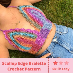 HookedByLou Simple Scalloped Edge Bralette - PDF Download