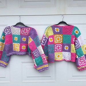 HookedByLou Pastel Patchwork Jumper Crochet Pattern Full Length & Cropped PDF image 5