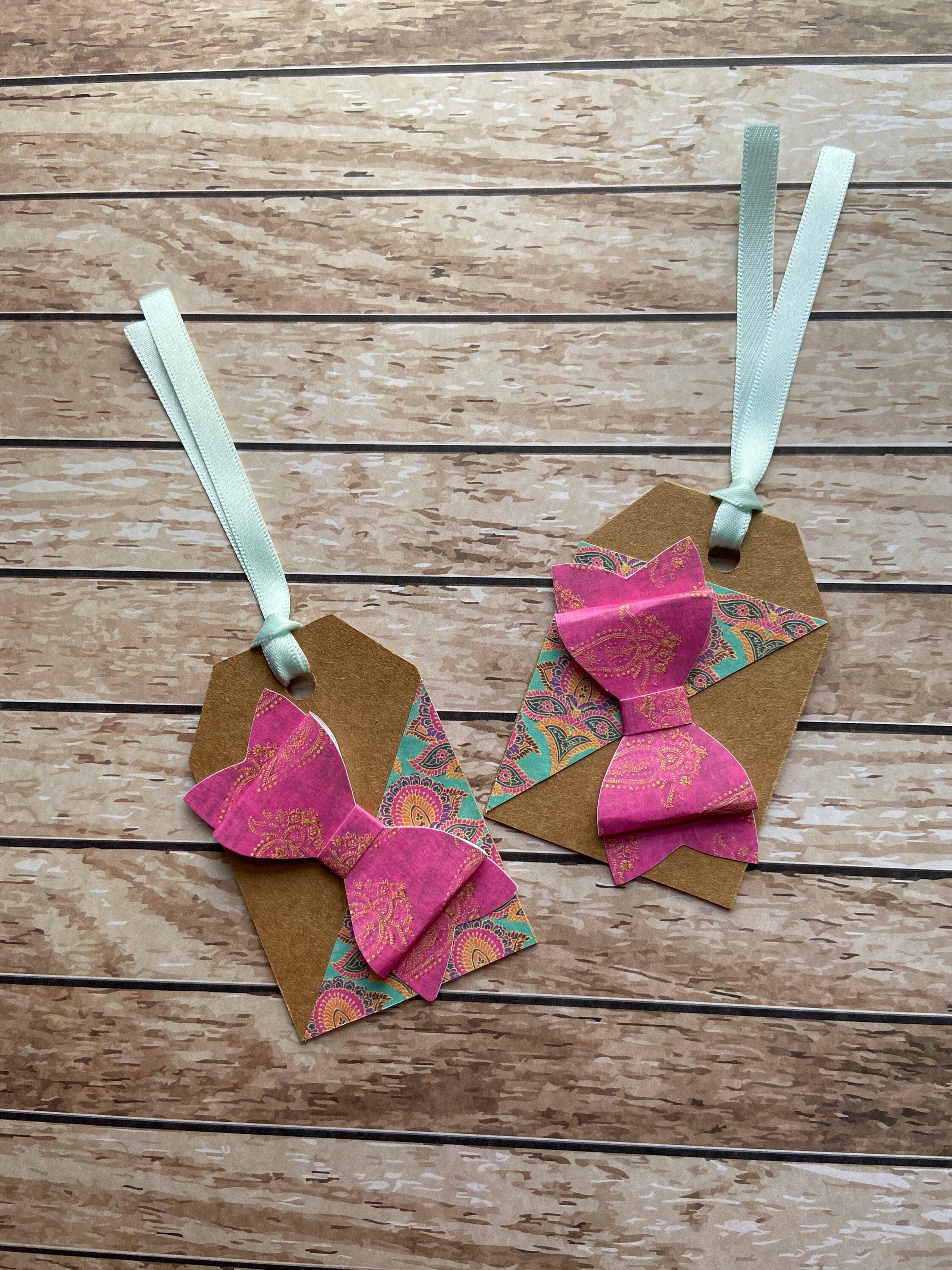 Bow gift tags various styles any occasion handmade bright | Etsy