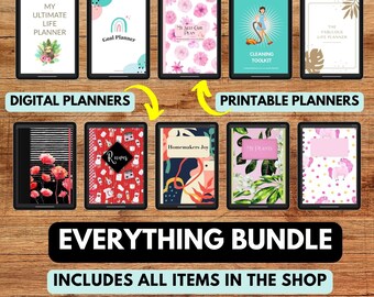 Digital & Printable Planner Bundle  Entire Shop Bundle For One Low Price. Includes all Retired and Future Products