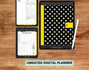 Undated Minimalistic Digital Daily, Weekly, Monthly Planner, Digital Planner for Goodnotes