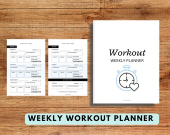 Weekly Workout Planner Printable Planner Insert