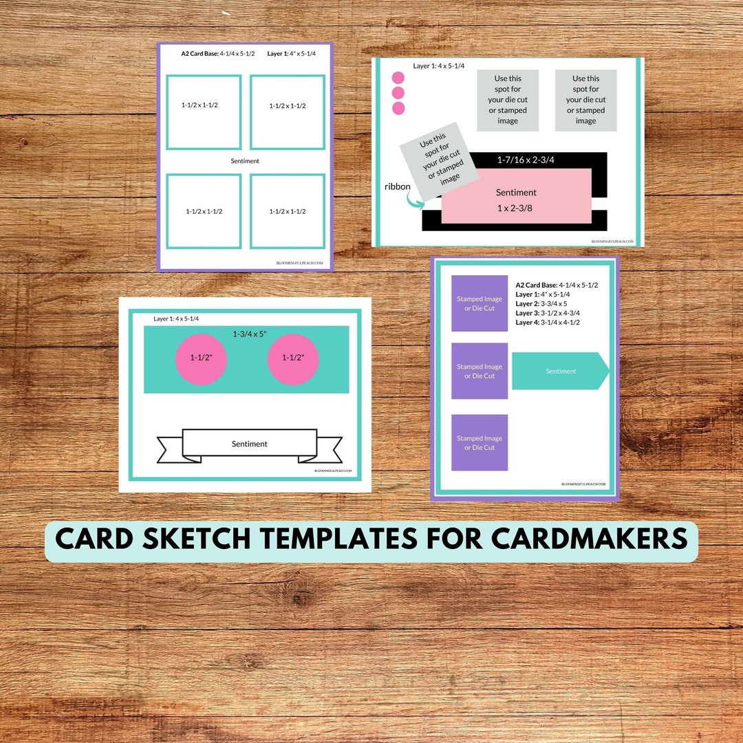 Printable Card Making Sketches A2 for Greeting Cards Etsy