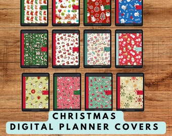 Christmas Digital Planner Covers. Celebrate Xmas with these holiday digital planner covers.