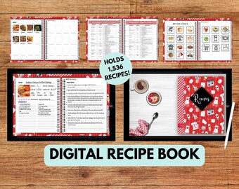 Digital Recipe Book, Recipe Planner Holds over 1,536 Recipes!