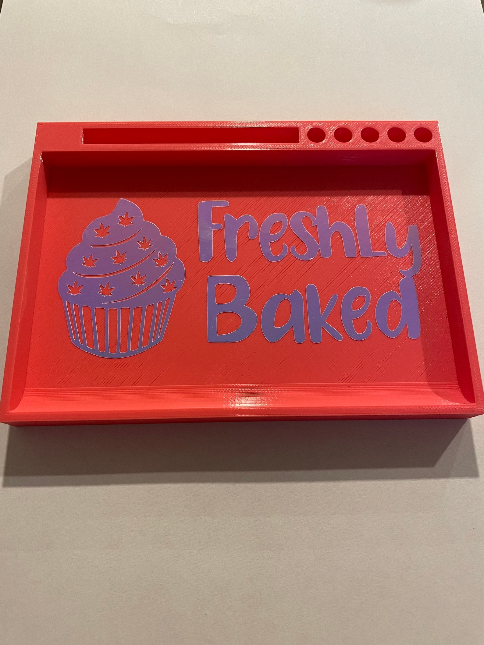 Pink Rolling Tray with Vinyl Decal Freshly Baked Cupcake Etsy