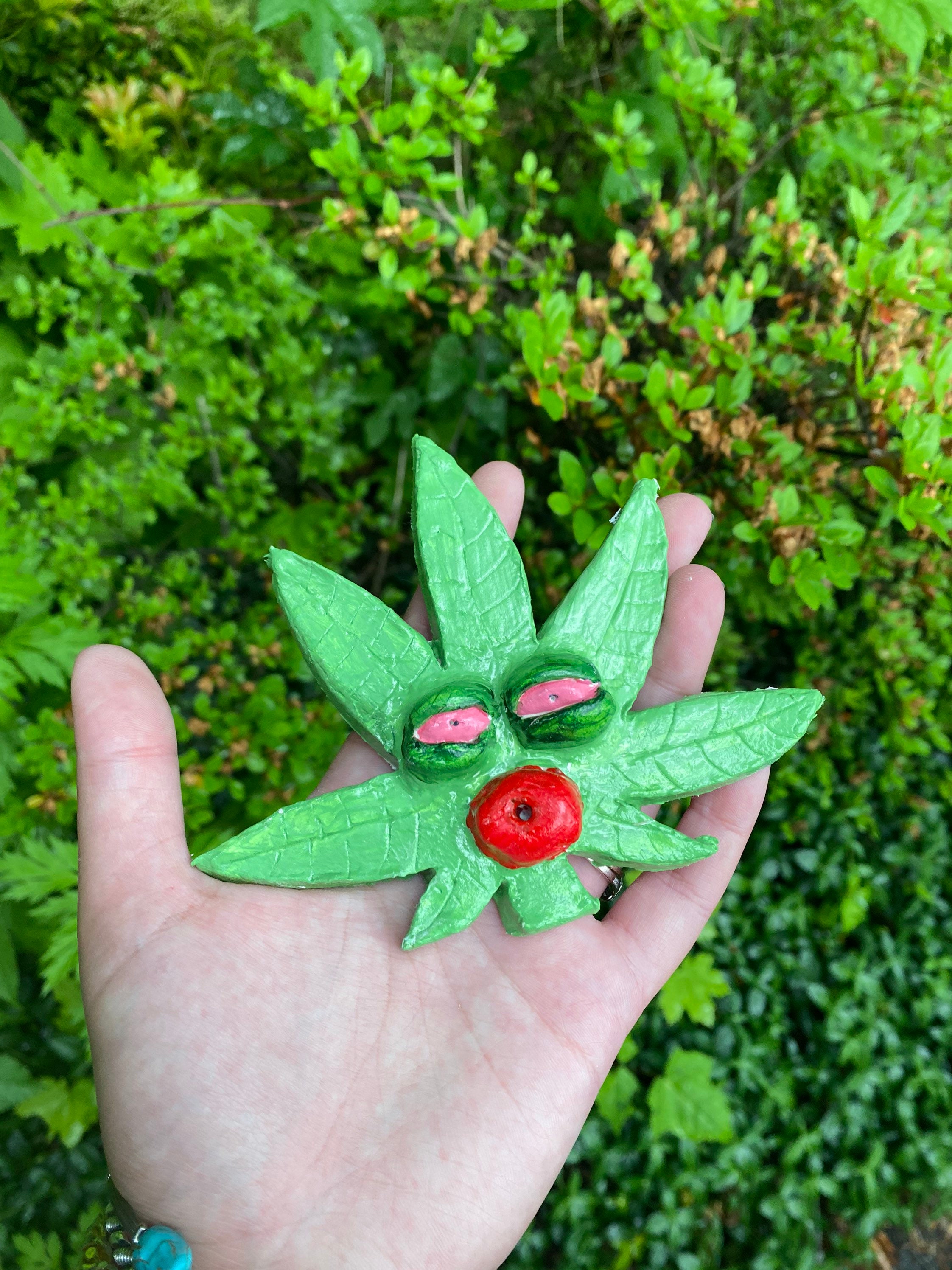 Marijuana leaf incense holder Etsy