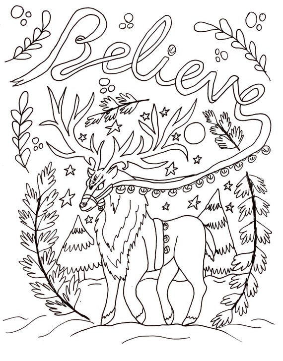 Believe Coloring Page | Etsy