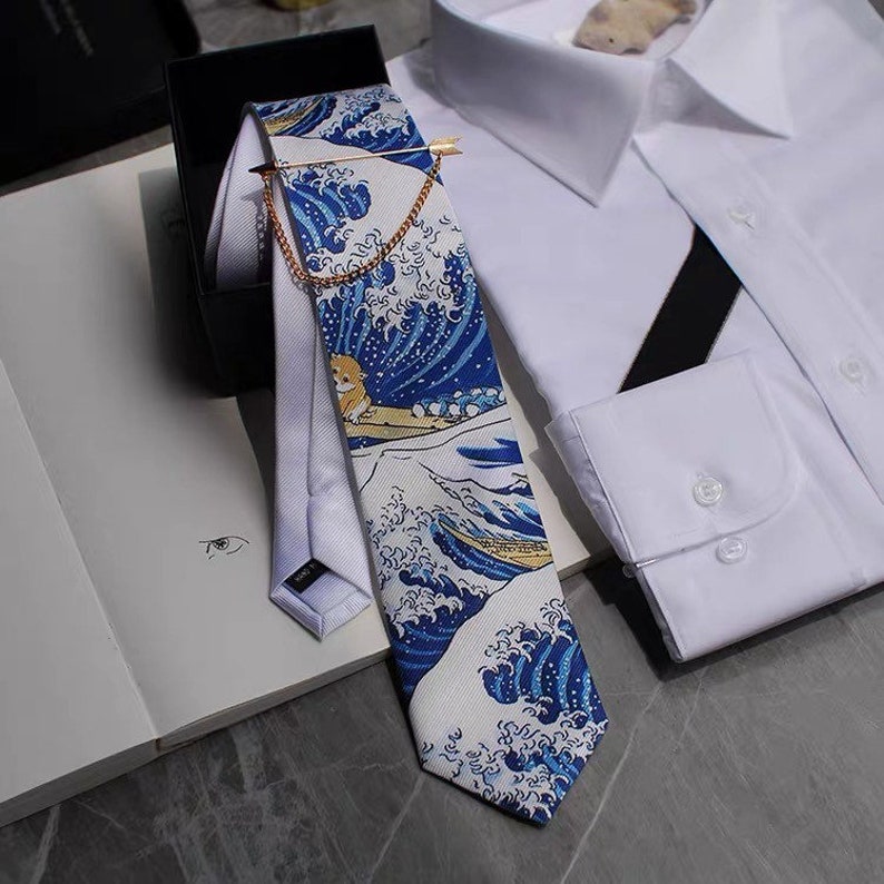 Fuji Sea Great Wave Kanagawa Katsushika Hokusai Japanese Mount Fuji Ukiyo-e Neck Tie
