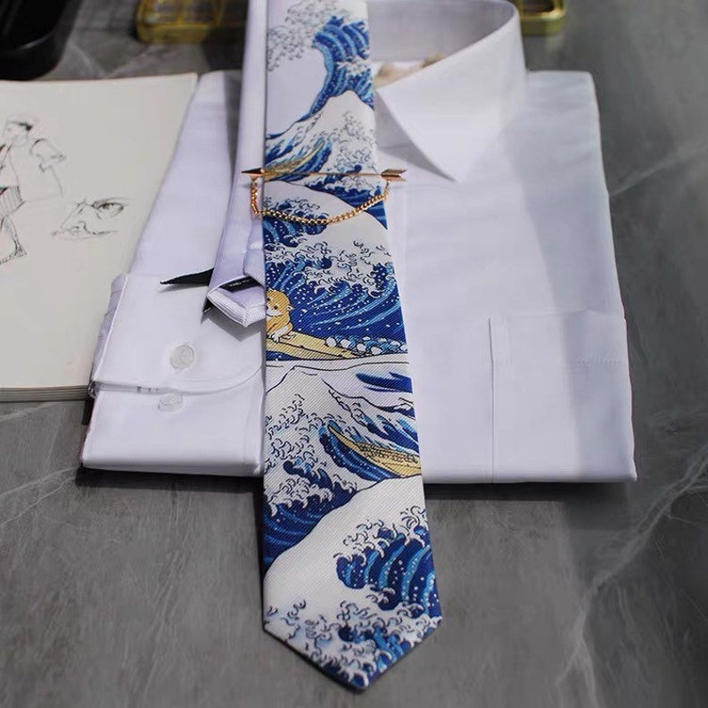 Fuji Sea Great Wave Kanagawa Katsushika Hokusai Japanese Mount Fuji Ukiyo-e Neck Tie