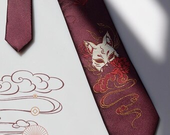 FujiSea Kitsune Neck Tie [Maroon Red]