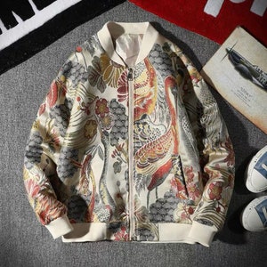 Crane Pattern Jacquard Jacket - ecru 【公式通販】