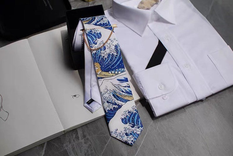 Fuji Sea Great Wave Kanagawa Katsushika Hokusai Japanese Mount Fuji Ukiyo-e Neck Tie