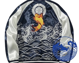 FujiSea Koi Embroidery Sukajan Jacket for Unisex