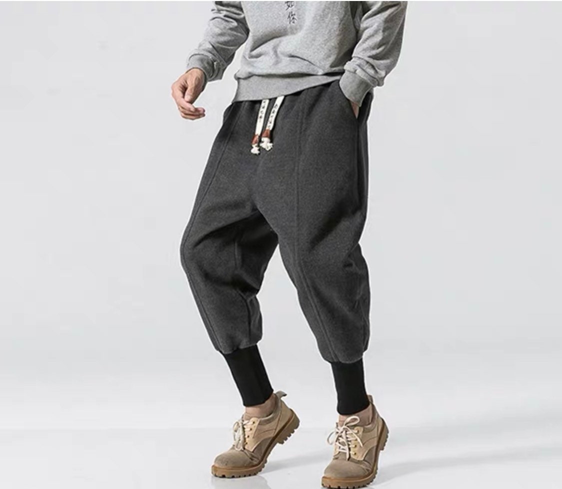 PNT001 Fuji Sea Dark Grey Winter Fleece Jogger Pant for Unisex - Etsy