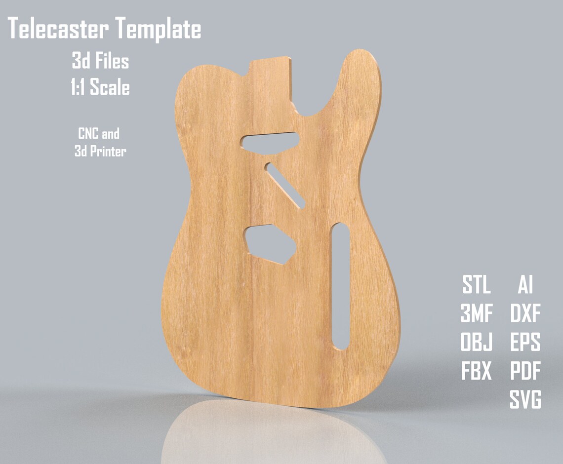Telecaster Guitar Template CNC LASER Files Stl Step 3mf Etsy Canada Telecaster Guitar Template CNC LASER Files Stl Step 3mf Etsy Canada