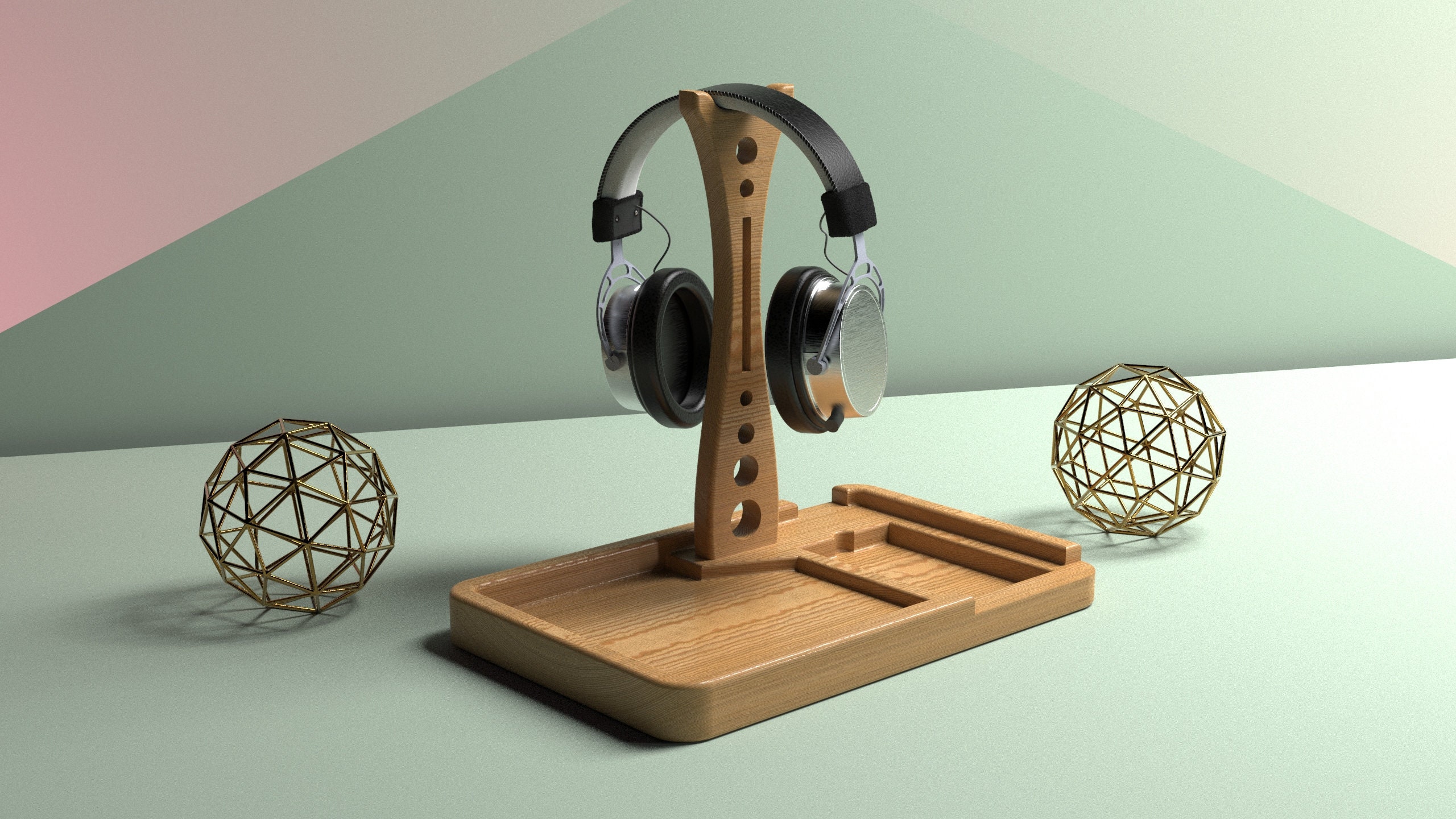 Wood Stand for Headphones Desk Organizer CNC Router DXF Etsy Canada