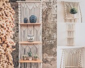 Multi tier plant stand, macrame shell plant shelf, macrame wall hanging shelf, hanging shelf for plants, hanging plant shelves, shelves
