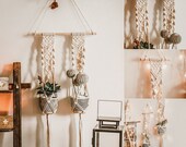 Multi tier plant stand, macrame shell plant shelf, macrame wall hanging shelf, hanging shelf for plants, hanging plant shelves, shelves