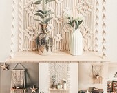 Multi tier plant stand, macrame shell plant shelf, macrame wall hanging shelf, hanging shelf for plants, hanging plant shelves, shelves