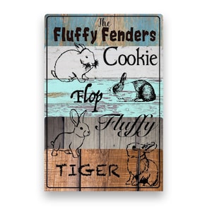 PERSONALIZE your Rabbit Coop sign choose Overall name and individual rabbit names- Metal Sign 8&quot;x12&quot; or 4&quot;x6&quot; modern farmhouse
