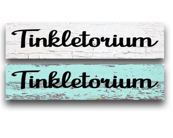 Tinkletorium Aluminum Metal Sign | Funny Bathroom Sign | Restroom Wall Decor | Humorous Toilet Sign | Powder Room Decor | Washroom Plaque