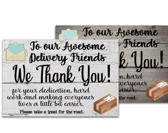 Delivery Driver Thank You Metal Sign – Rustic Treat Station Decor