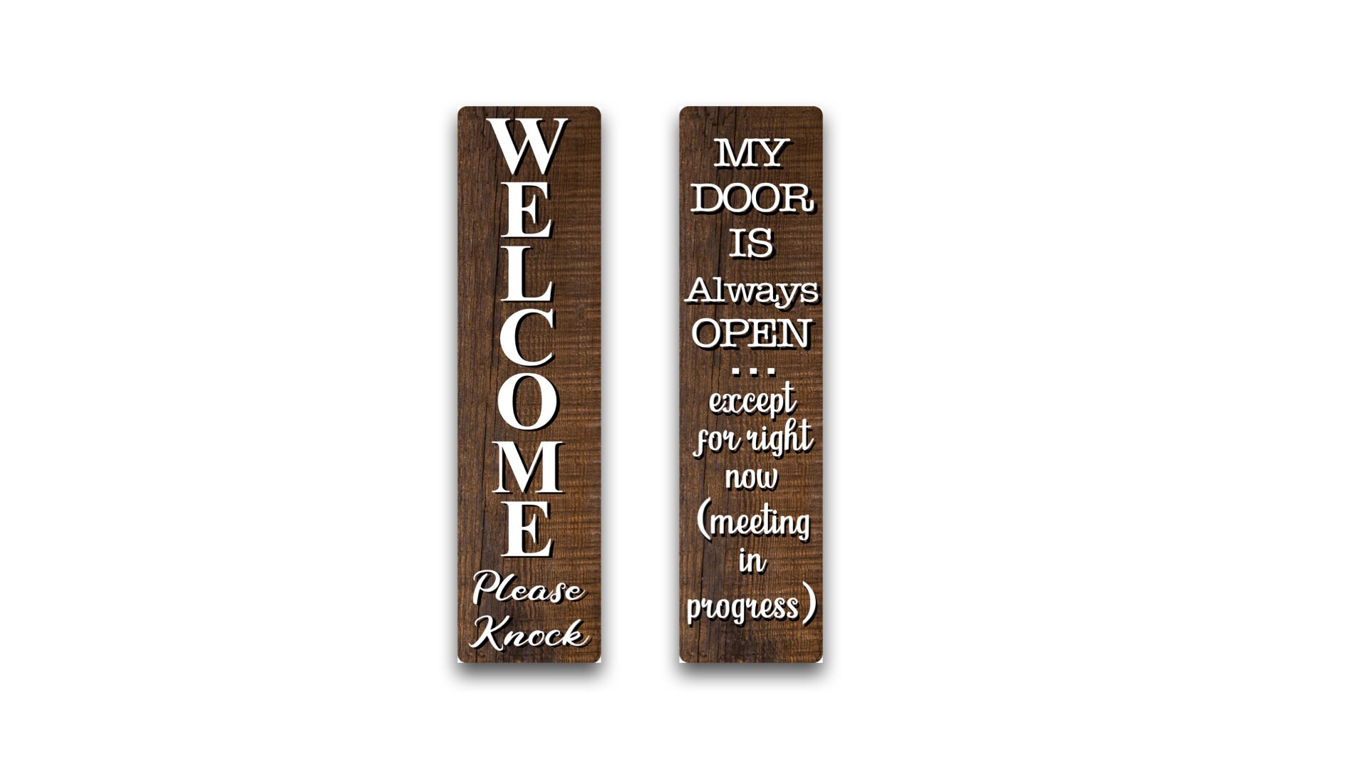 TWO SIGN SET Office Door Signs - Metal Sign 4x18