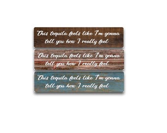 This Tequila Feels Like I'm Gonna Tell You How I Really Feel Metal Sign Funny Tequila  Drinking Humor  Home Bar Decor  Tequila Lover Gift