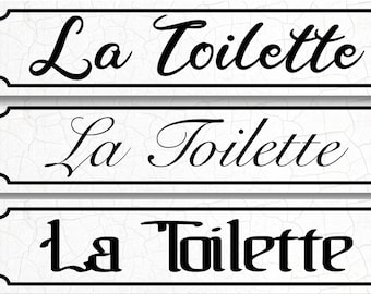 La Toilette Metal Sign – Crackle Style, Farmhouse Bathroom Decor