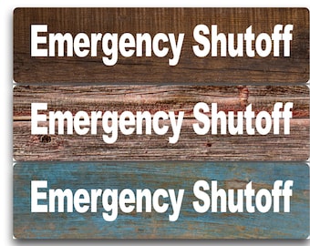 Emergency Shutoff  Aluminum Sign — Durable Safety Sign for Home, Business, and Outdoor Use