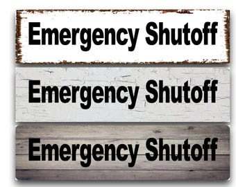 Emergency Shutoff  Aluminum Sign — Durable Safety Sign for Home, Business, and Outdoor Use