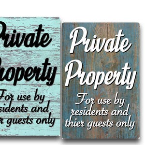 Custom Private Property Metal Sign – Wood Background