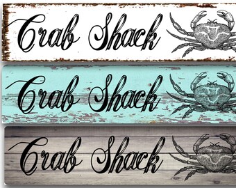 Crab Shack Metal Sign – Rustic Farmhouse Coastal Decor