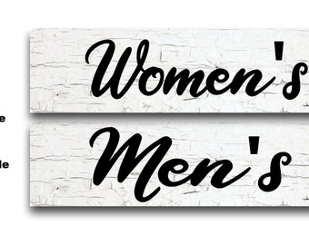 Men's Women's Metal Restroom Sign Set, Rustic Bathroom Door Plaque
