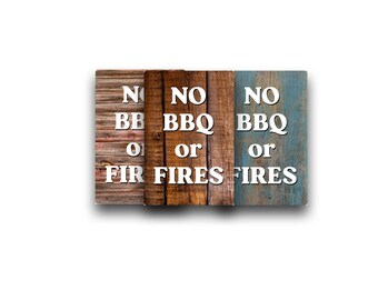 NO BBQ or FIRES Aluminum Metal Sign | No Barbecue Sign | Fire Safety Sign | Outdoor Warning Sign | Campground Rules Property Notice