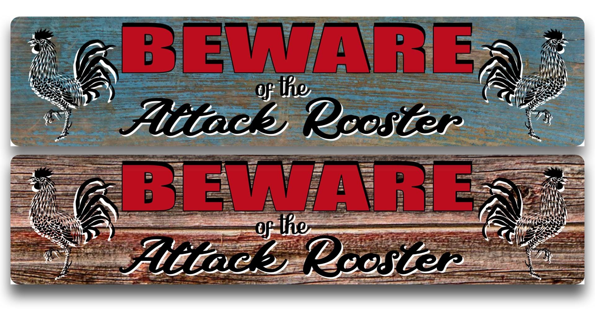 Beware of Attack Rooster Metal Sign, Rustic Farmhouse Decor - Etsy