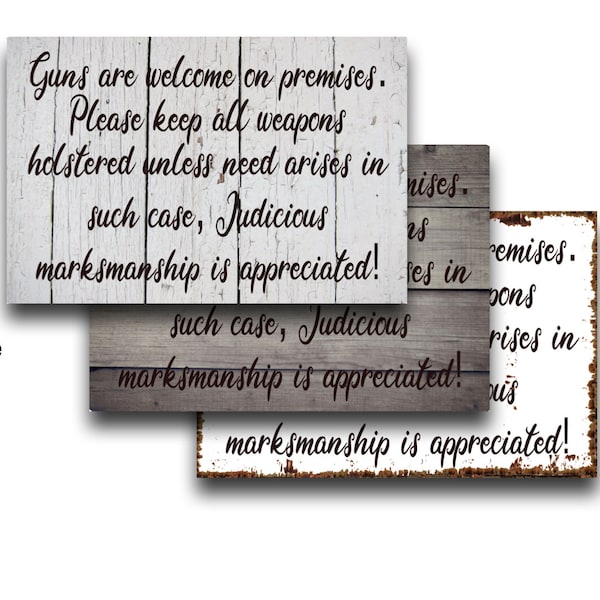Guns are welcome on premises. Please keep all weapons holstered unless need arises in such case, Judicious marksmanship is appreciated!