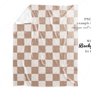 Może przedstawiać: Białe szachownice z brązowymi kwadratami. Tło jest plikiem do pobrania w formacie cyfrowym do użycia z plikami PNG. "PNG example in use design not included" i "White Background for PNG" są napisane czarnym tekstem po prawej stronie obrazu.
