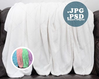 Velveteen Baby Blanket Mockup (30x40), Smart Object PSD File