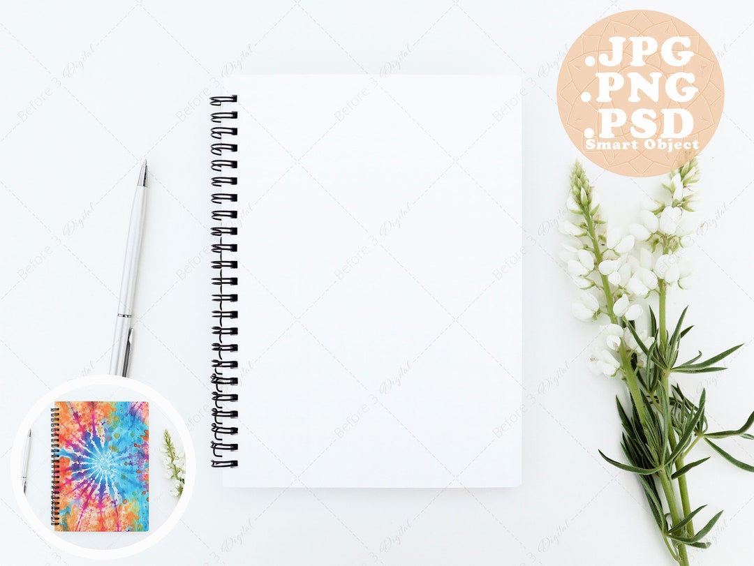 Spiral Notebook Mockup PSD Journal Mock up Used to Display POD Designs ...