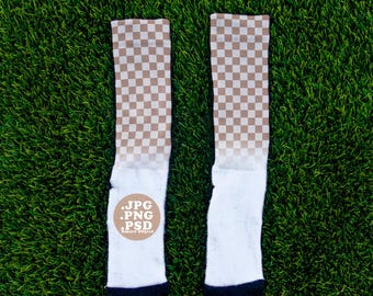 Crew Sock Mockup | Sports Background | PSD, PNG and Canva | Fresh Summer Collection (Digital Download)