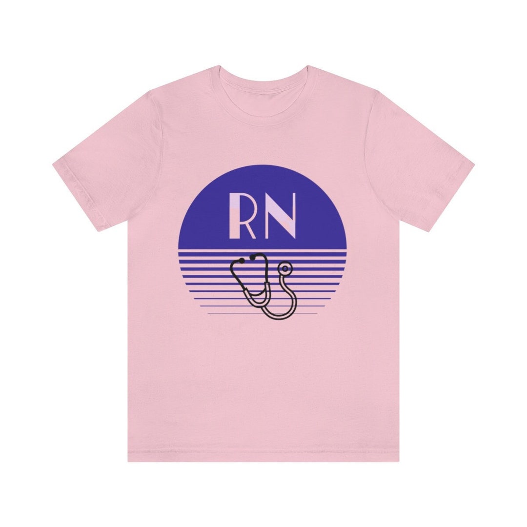 Nurse Tee Shirt Nurse Design With RN and Stethoscope and Blue Etsy