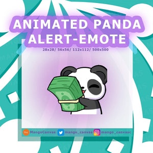 Alerta de emoticón de panda animado / Emoticón de dinero