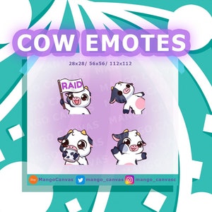 Emotki Twitch - zestaw emotek krowy 6