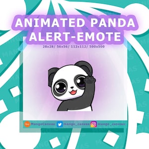 Gesto de alerta de panda animado/Gesto de saludo