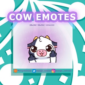 Animierte Kuh Emote-Mittelfinger Emote