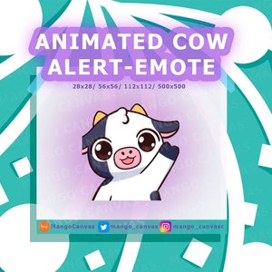 Animierte Kuh Emote Alarm / Hallo Emote Alarm