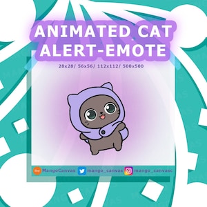 Alerta de gesto de gato gris animado/Alerta de gesto de giro