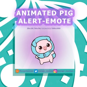 Geanimeerde waarschuwings-emote voor varkens